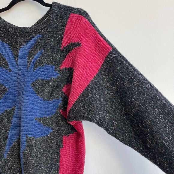 Vintage Duet Palm Tree Tinsel Sweater - Medium - Picture 5 of 10